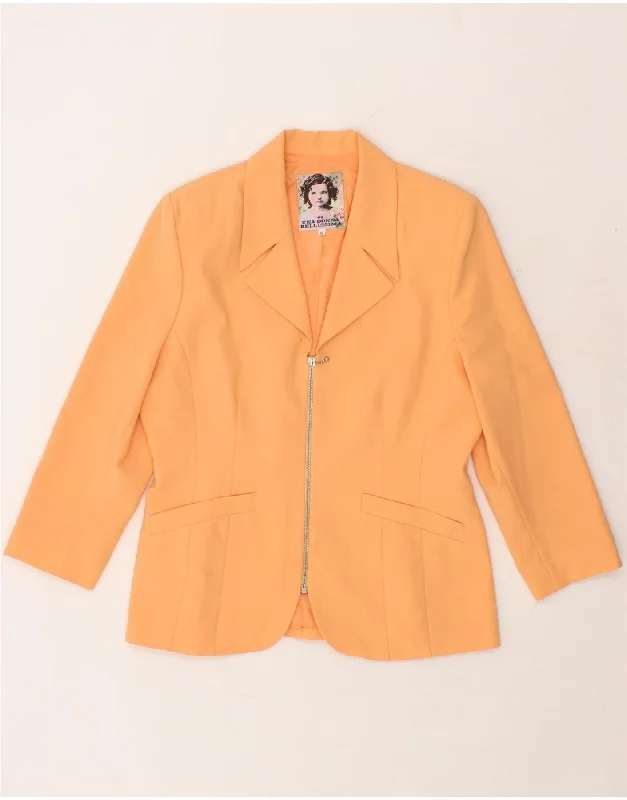 VINTAGE Womens Oversized Blazer Jacket IT 40 Small Orange Polyester