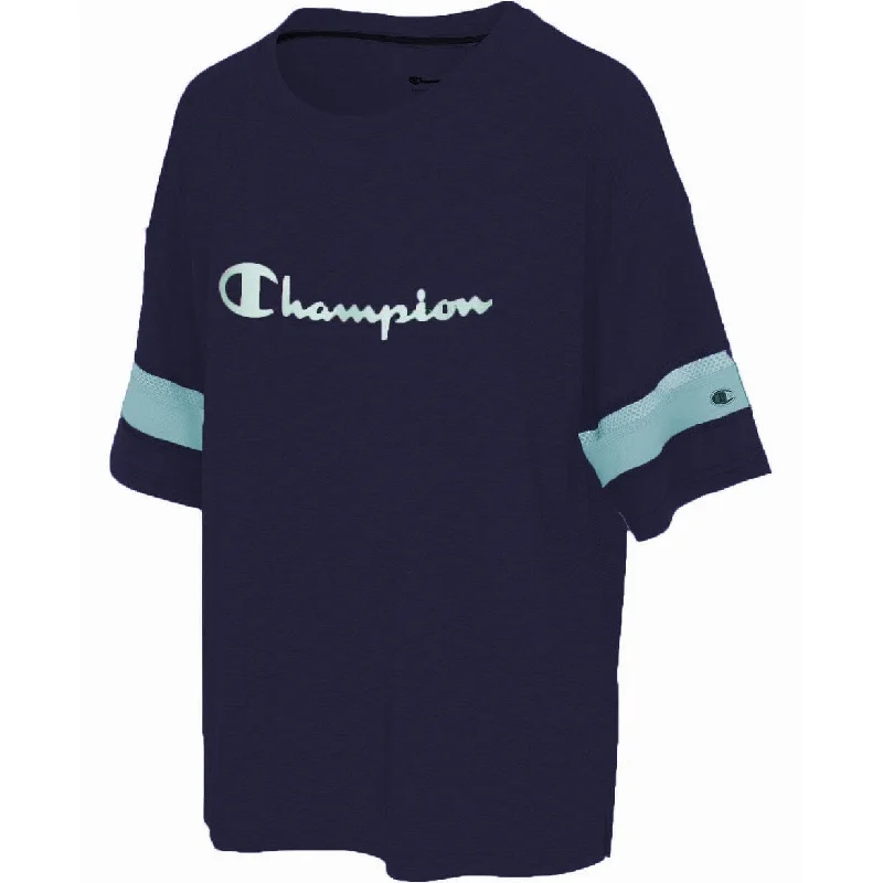 Champion Women's Double Dry Football T-Shirt Navy Size Extra Large - X-Large