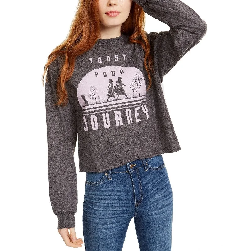 Disney Juniors' Frozen Journey Long-Sleeved Graphic T-Shirt By Mad Engine Charcoal Size Extra Small