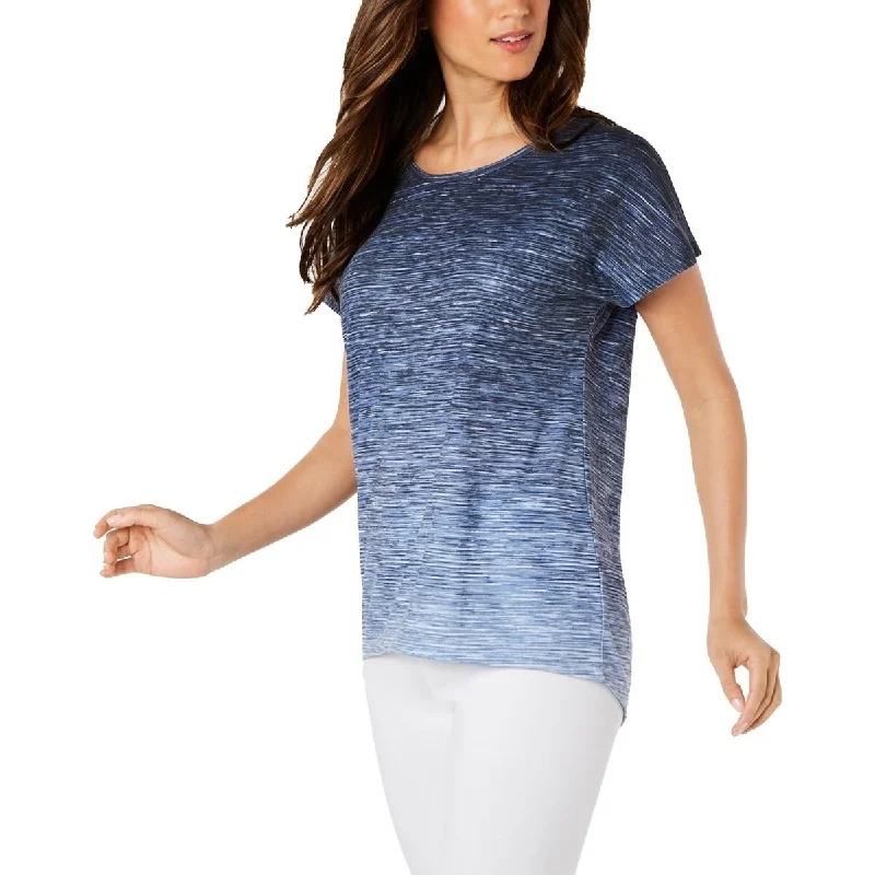 Ideology Women's Space Dye Ombre T-Shirt Blue Size Small