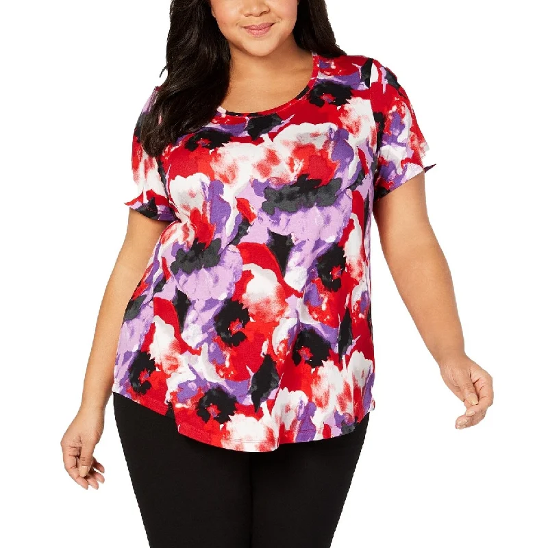 JM Collection Women's Plus Size Printed T-Shirt Multi Size 0X