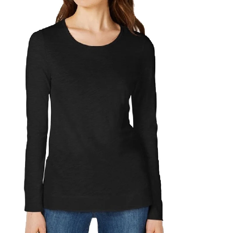 Maison Jules Women's High-Low T-Shirt Black Size Extra Large - X-Large