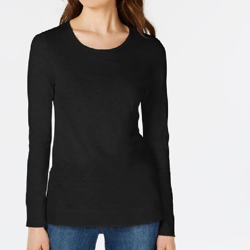 Maison Jules Women's High-Low T-Shirt Black Size Small