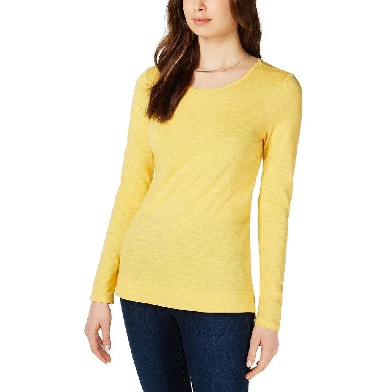 Maison Jules Women's High-Low T-Shirt Lake View Yellow Size 2 Extra Large