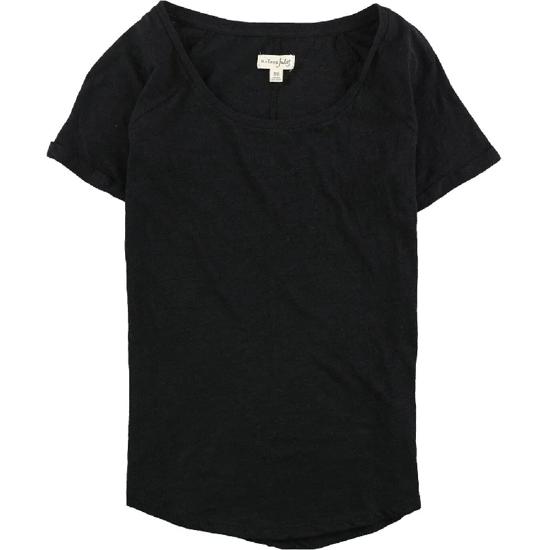 Maison Jules Women's Scoop-Neck T-Shirt Black Size Medium