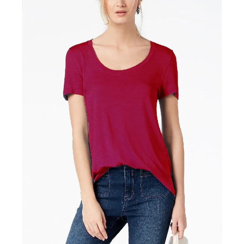 Maison Jules Women's Scoop-Neck T-Shirt Red Size 2 Extra Large - XX-Large