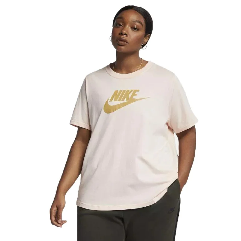 Nike Women's Plus Size Sportswear Cotton Logo T-Shirt Coral Size 2 Extra Large - XX-Large