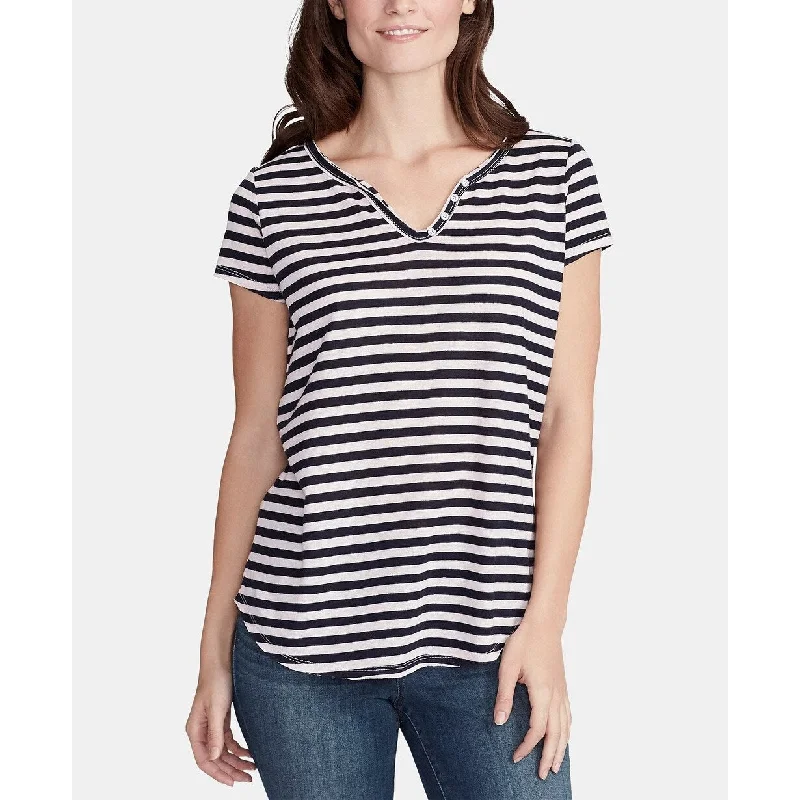 WILLIAM RAST Women's Cooper Striped T-Shirt White Size X-Large