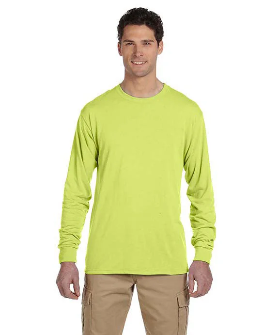 21ML - Jerzees Adult 5.3 oz. DRI-POWER® SPORT Long-Sleeve T-Shirt | Safety Green