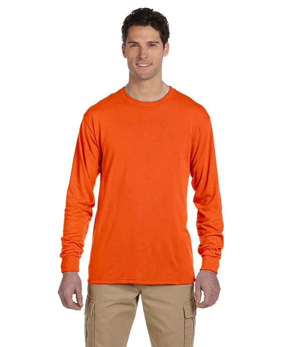 21ML - Jerzees Adult 5.3 oz. DRI-POWER® SPORT Long-Sleeve T-Shirt | Safety Orange