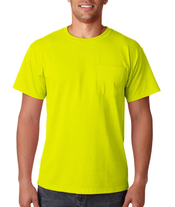 29MP - Jerzees Adult 5.6 oz. DRI-POWER® ACTIVE Pocket T-Shirt | Safety Green