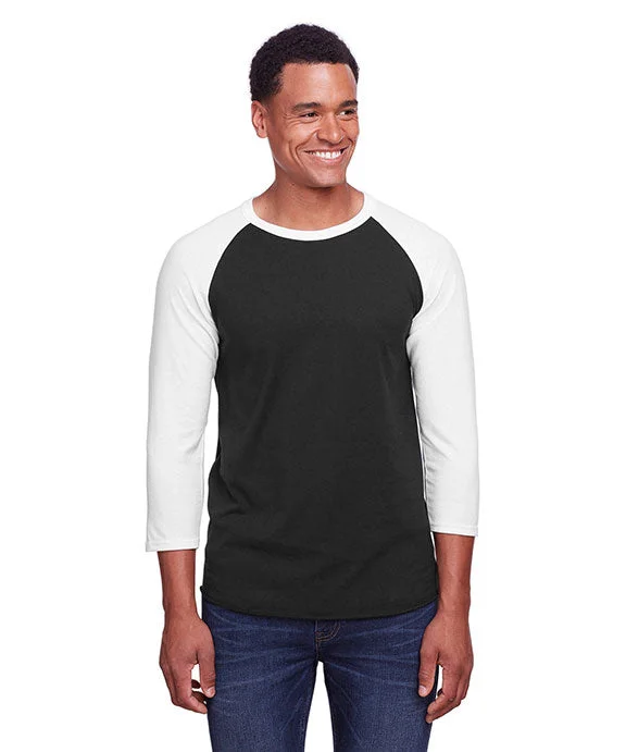 560RR - Jerzees Unisex Premium Blend Ring-Spun 3/4 Sleeve Raglan T-Shirt | Black Ink/White