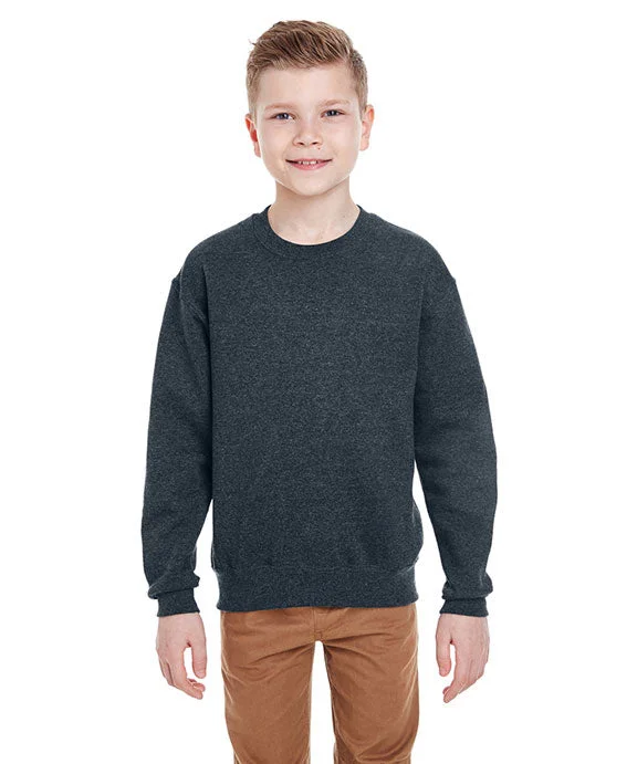 562B - Jerzees Youth NuBlend® Crew Neck Sweatshirt | Black Heather