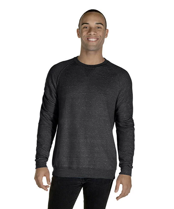 91MR - Jerzees Adult Snow Heather French Terry Crewneck Sweatshirt | Black Ink Snow Heather