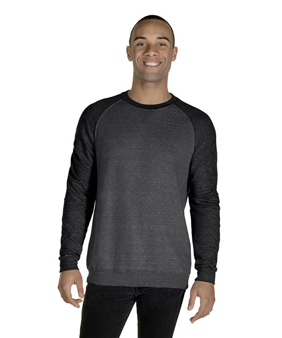 91MR - Jerzees Adult Snow Heather French Terry Crewneck Sweatshirt | Charcoal Heather/Black Ink