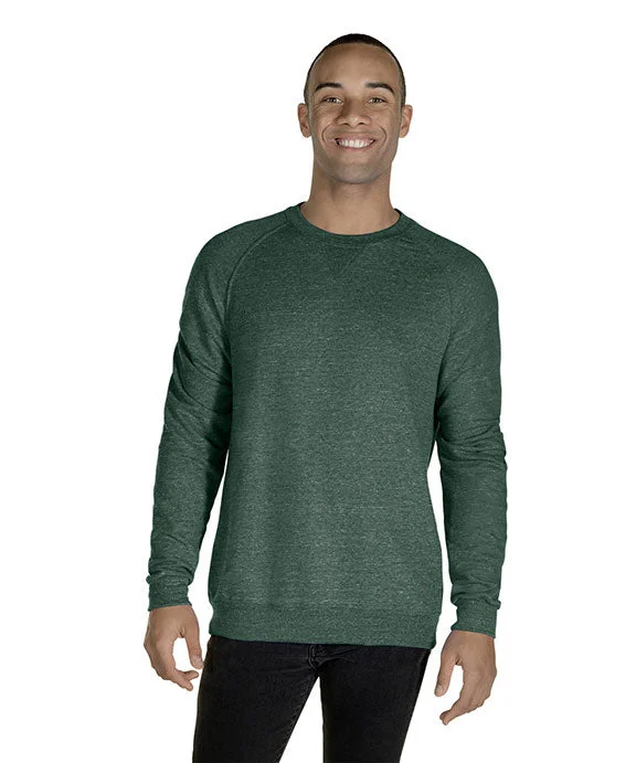 91MR - Jerzees Adult Snow Heather French Terry Crewneck Sweatshirt | Forest Green Snow Heather