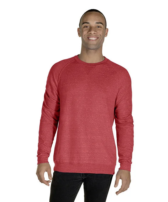 91MR - Jerzees Adult Snow Heather French Terry Crewneck Sweatshirt | Red Snow Heather