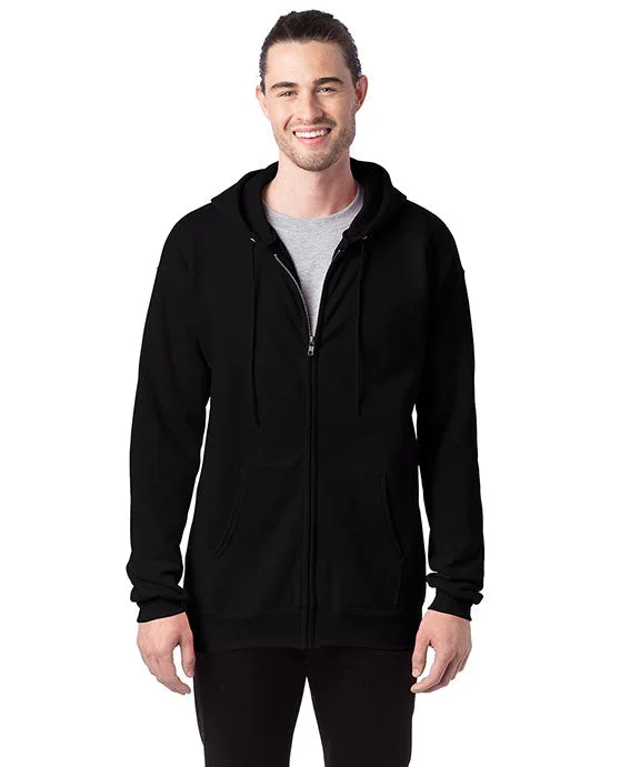 F280 - Hanes Adult 9.7 oz Ultimate Cotton® 90/10 Full-Zip Hooded Sweatshirt | Black