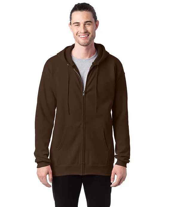 F280 - Hanes Adult 9.7 oz Ultimate Cotton® 90/10 Full-Zip Hooded Sweatshirt | Dark Chocolate