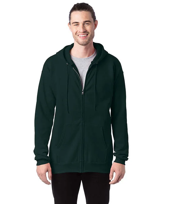 F280 - Hanes Adult 9.7 oz Ultimate Cotton® 90/10 Full-Zip Hooded Sweatshirt | Deep Forest