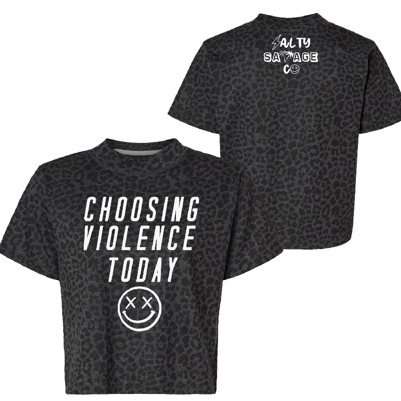 Salty Savage Ladies “CHOOSING VIOLENCE TODAY” Crop Tee