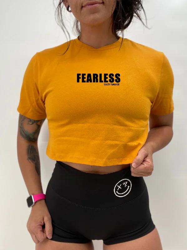 Salty Savage Ladies "FEARLESS" Performance Crop Tee | Micro