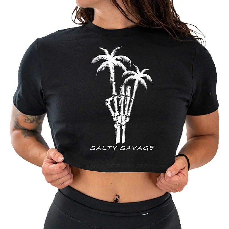 Salty Savage Ladies "Rock On" Performance Crop Tee