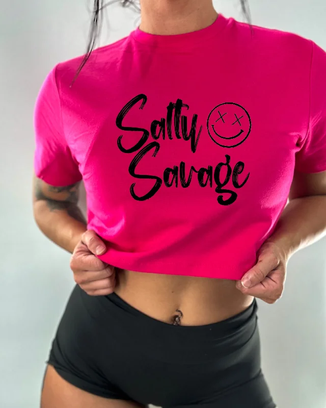 Salty Savage Ladies "Signature" Performance Crop Tee