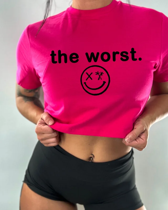 Salty Savage Ladies "the worst" Performance Crop Tee