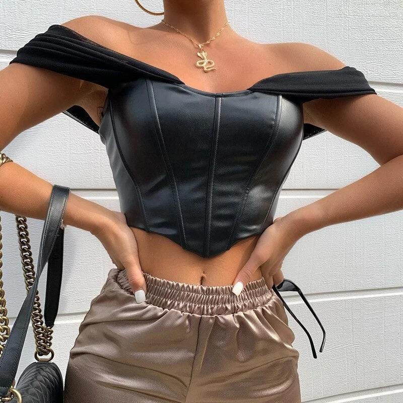 Chiffon Strapless Cropped Tops