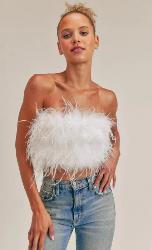 Flirty & Festive Feather Crop Top