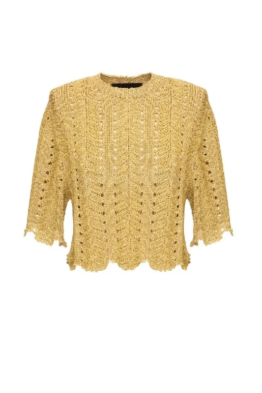 KNITTED GOLD CROPPED TOP