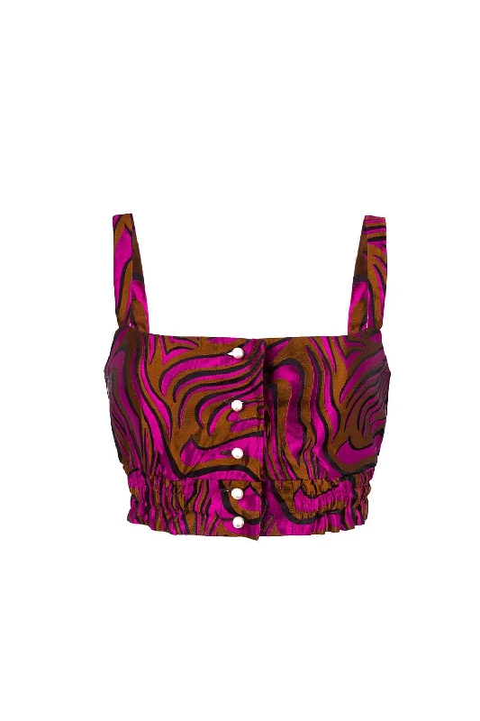 PRINTED RASPBERRY CROP-TOP