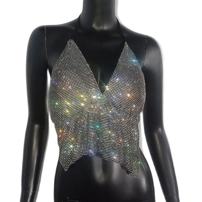 Women Camis Shiny Crop Tops