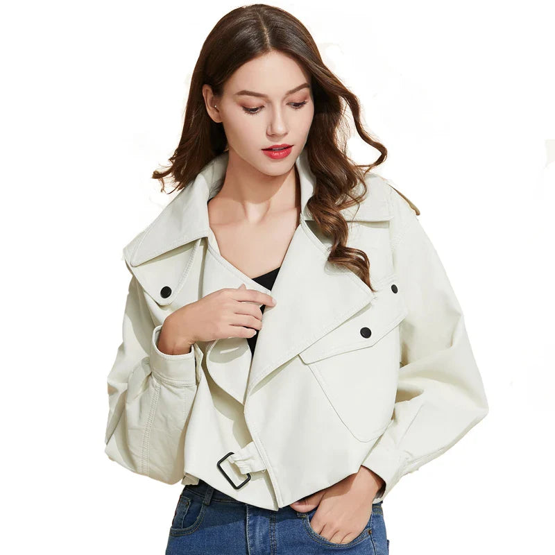 Must-Have Cropped Biker Leather Jacket for Women