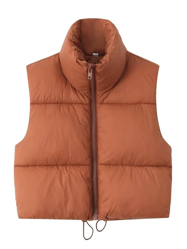 Women’s Zip-Up Cropped Down Vest | Cozy Fall Layer